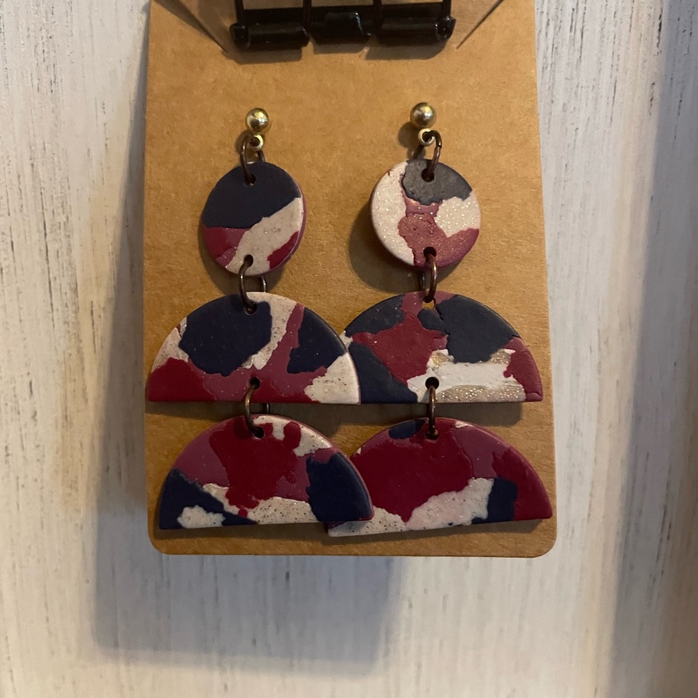 Maroon, Navy, and Gold Dangles